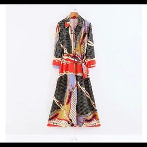 Belt print dress , like Zara , Gucci print